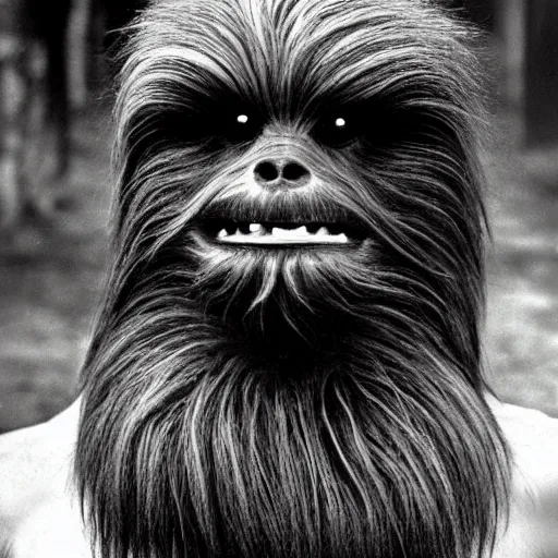 Image similar to a wookie without fur. photograph.