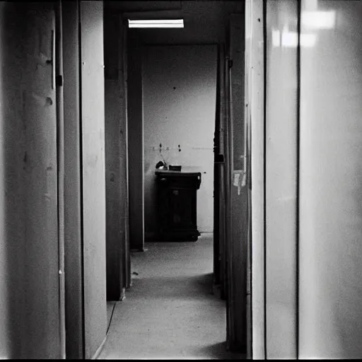 Image similar to secret room of STASI Germany, photojournalism, Kodak 5219 grainy image