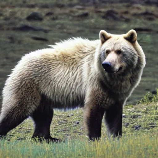 Prompt: alaskan bear wolf