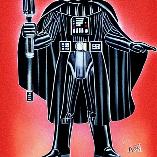 Image similar to darth vader in the style of the sandman by neil gaiman