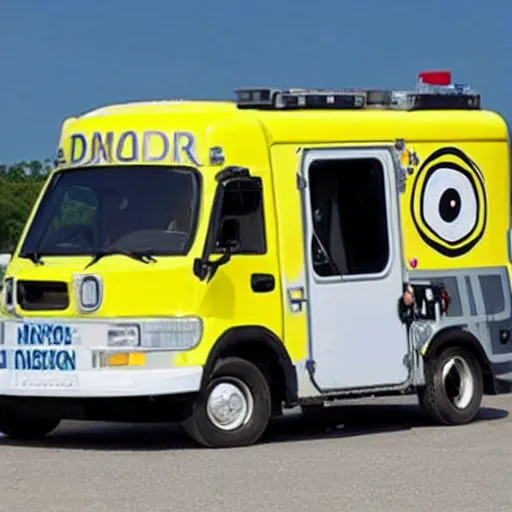 Prompt: minion - themed ambulance