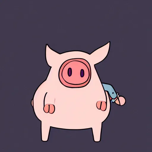 Image similar to pig from adventure time by pendleton ward, adventure time cartoon, adventure time style, adventure time by adam muto