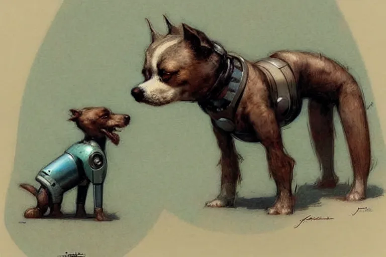 Image similar to ( ( ( ( ( 1 9 5 0 s retro future robot android guard dog. muted colors. ) ) ) ) ) by jean - baptiste monge!!!!!!!!!!!!!!!!!!!!!!!!!!!!!!