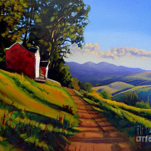Prompt: beautiful painting of bishop hill by olaf means