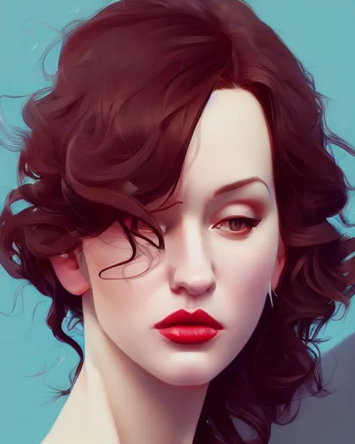 Image similar to a beautiful gina gershon christina hendricks kat dennings andrea ivanova, full lips, by wlop and ilya kuvshinov and artgerm,, gorgeous, stunning, alluring, artstation, deviantart, digital art