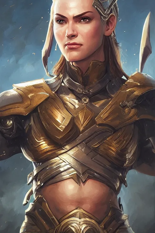 Image similar to amazon valkyrie athena, d & d, fantasy, portrait, highly detailed, headshot, digital painting, trending on artstation, concept art, sharp focus, illustration, art by artgerm and greg rutkowski and magali villeneuve