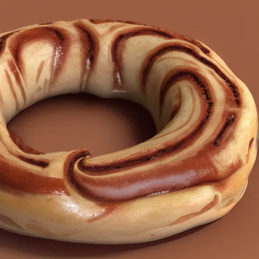 Prompt: cinnamon roll snake, unreal engine, trending on artstation