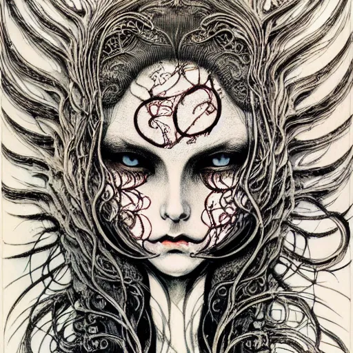 Prompt: prompt: Faceless face painted in William Blake style drawn by Vania Zouravliov and Takato Yamamoto, intricate oil painting, high detail, Neo-expressionism, post-modern gouache marks on the side, gnarly details soft light, white background, intricate detail, intricate ink painting detail, sharp high detail, manga and anime 2000