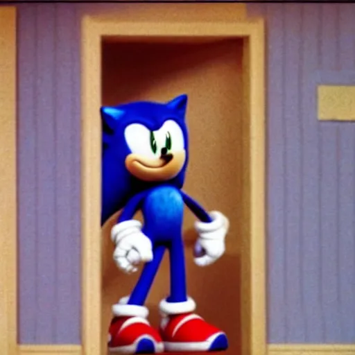 Image similar to sonic the hedgehog makes a appearance in the film the shining 1980