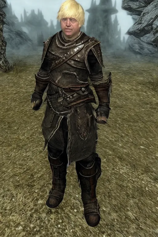 Image similar to “Boris Johnson in Skyrim”