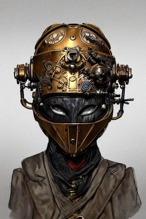 Image similar to steampunk helmet fantasy art mask robot ninja stylized digital illustration sharp focus, elegant intricate digital painting artstation concept art global illumination ray tracing advanced technology chaykin howard and campionpascale and cooke darwyn and davis jack