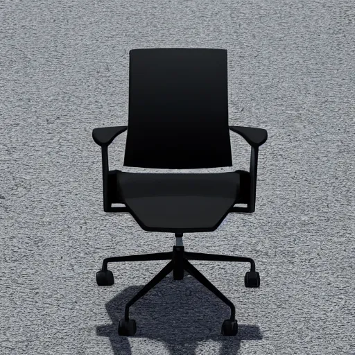 Image similar to Photograph of an office chair made from black steel parts, futuristic design, 8K HD, engineered, minimalist style, product shot