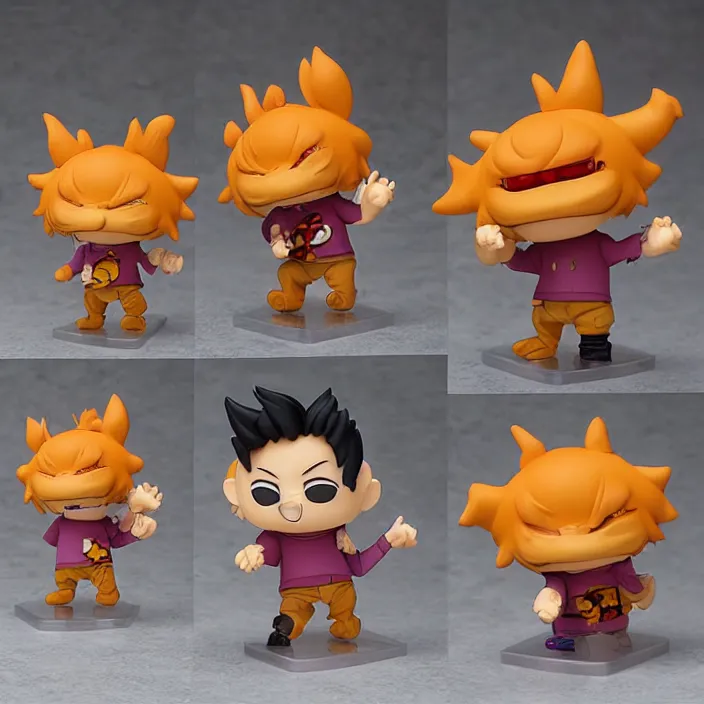Prompt: eldritch abomination garfield, imsorryjon, An anime Nendoroid of Son Goku, figurine, detailed product photo