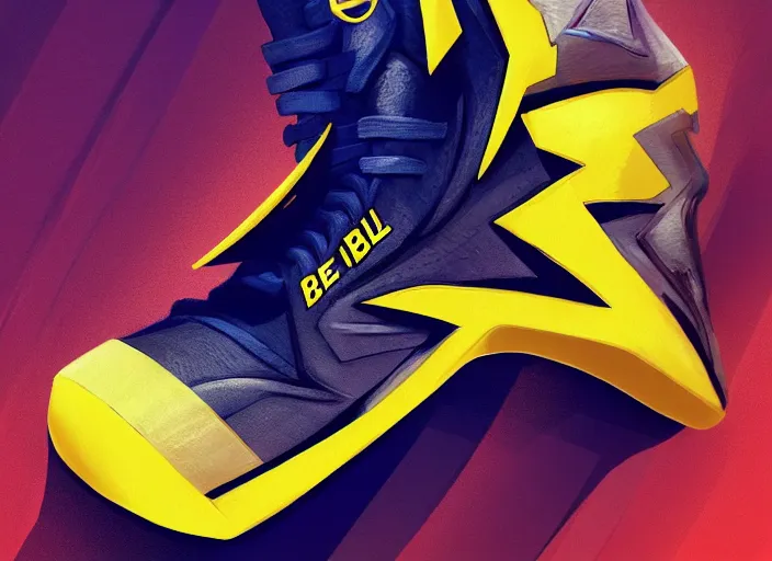 Image similar to basketball sneakers concept of beta ray bill, trending on artstation, smooth, sharp focus