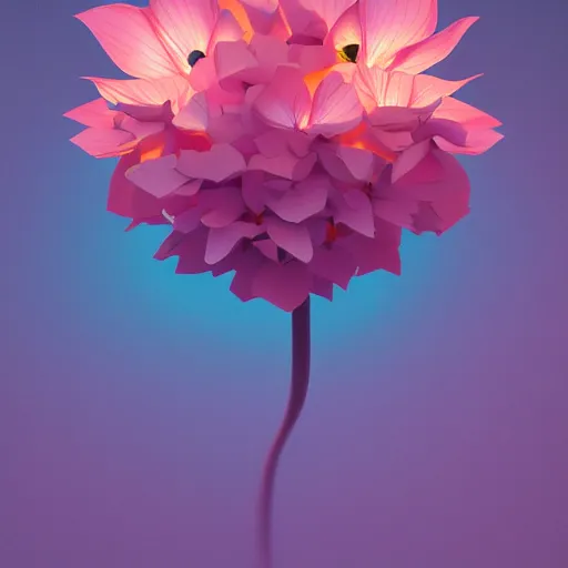 Image similar to Luminescent flower blooming at twilight, cgsociety, r /art, trending on artstation, artstationHD, octane render, highly detailed, cel-shaded