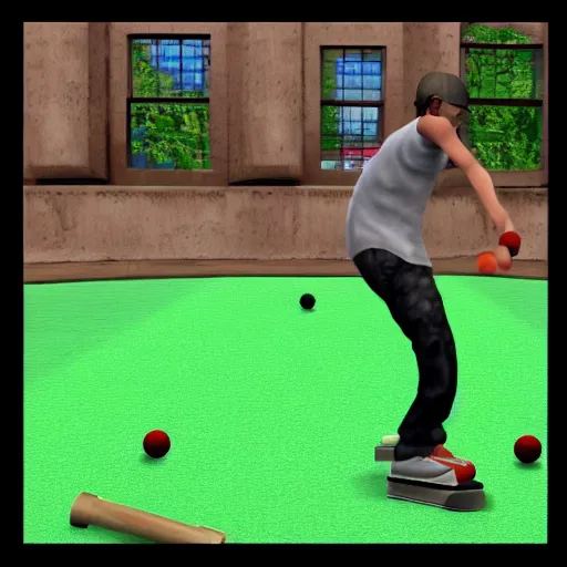 Image similar to tony hawk's pro croquet for playstation 2, detailed video game screenshot