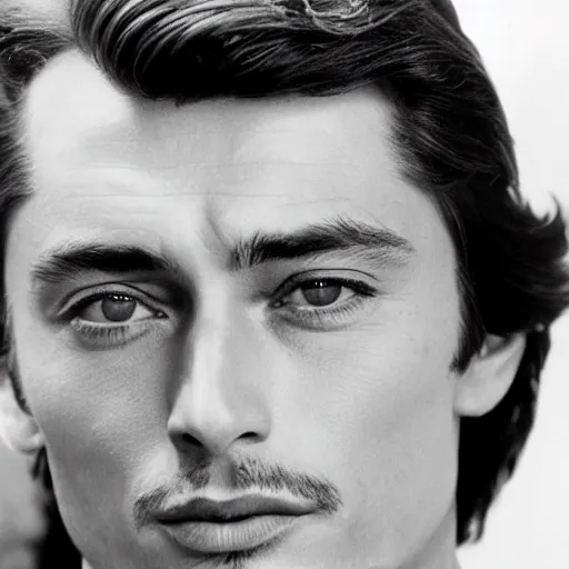 Image similar to alain delon god perfect face coherent by kezie demessance