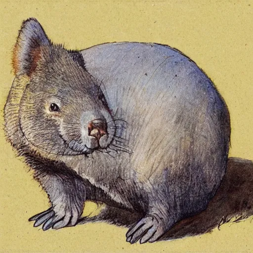 Prompt: a wombat in the style of Carl larsson