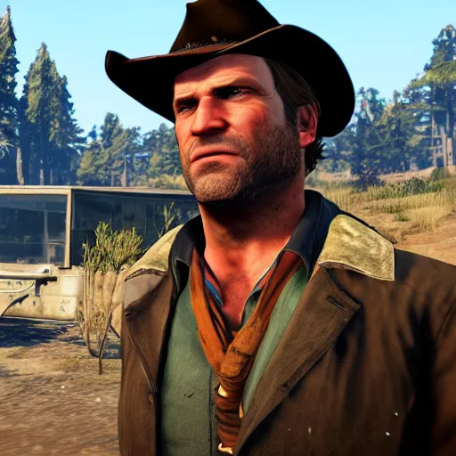 Image similar to Arthur Morgan in Gta 5, gameplay screenshot