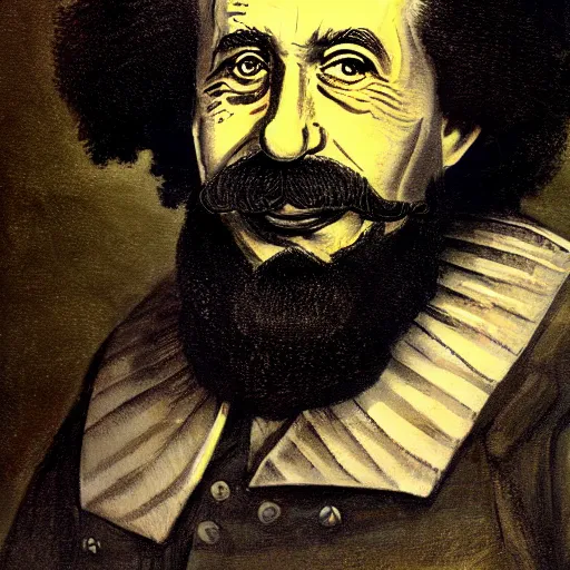 Prompt: blackbeard einstein portrait