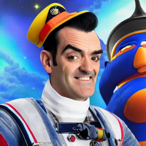 Image similar to robbie rotten as an austronaut