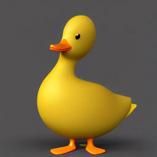 Prompt: a 3d render of a duck wearing a gold chain, the chain is around the ducks neck, digital art