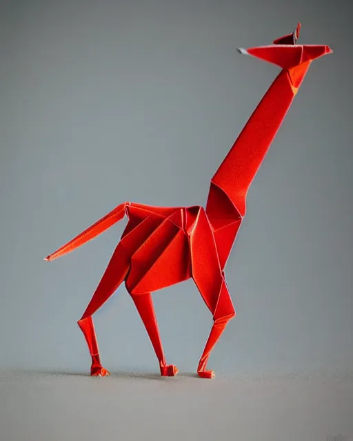 Image similar to an origami giraffe by akira yoshizawa, realistic, very detailed, complex, intricate, studio lighting, bokeh, sigma 5 0 mm f 1. 4