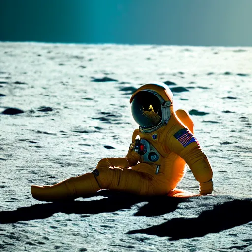 Image similar to an astronaut lounging in the beach, dramatic lighting, cinematic, extremly high detail, photorealistic, cinematic lighting, nasa footage