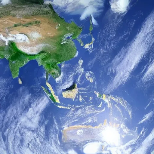 Image similar to a cubical earth, as seen from space.