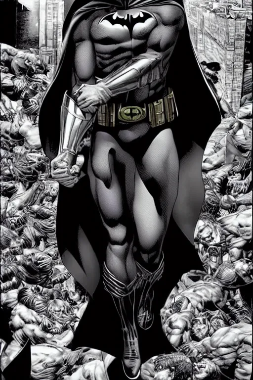 Prompt: batman design by Lee Bermejo, full body