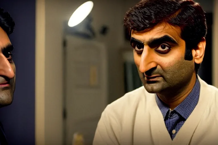 Image similar to kumail nanjiani as the next doctor who, mild depth of field, realistic, cinematic lighting