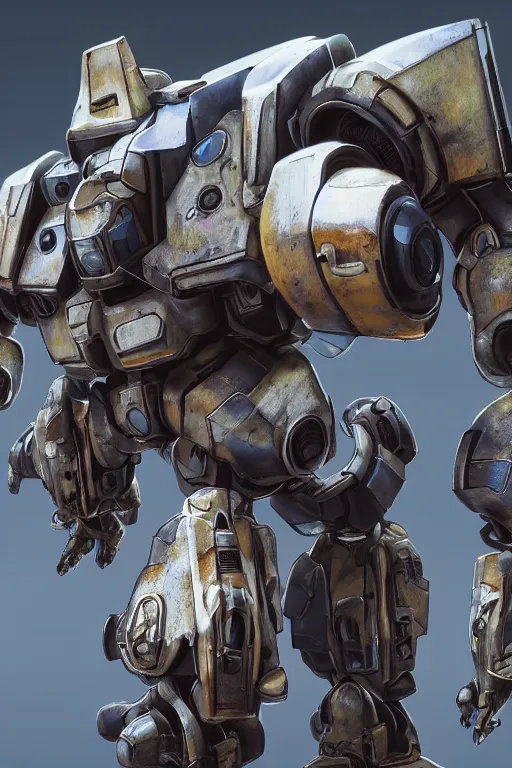 Image similar to mechwarrior 5 : mercenaries mech megaman transformer robot boss tank engine game octane render, 4 k, hd 2 0 2 2 3 d cgi rtx hdr style chrome reflexion glow fanart, global illumination ray tracing hdr fanart arstation by ian pesty by jesper ejsing pixar and disney unreal zbrush central hardmesh