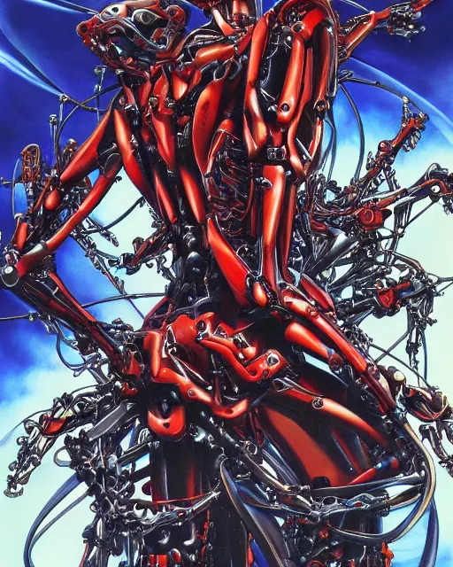 Image similar to evangelion by ayami kojima, biomechanical, 4 k, hyper detailed