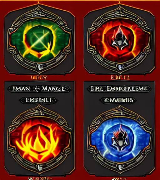 Prompt: fire mage confederation against the dark emblems