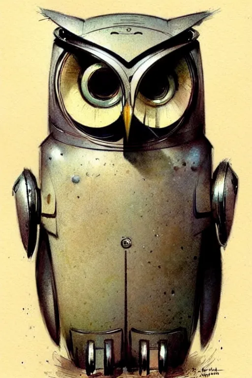 Image similar to (((((1950s robot owl . muted colors.))))) by Jean-Baptiste Monge !!!!!!!!!!!!!!!!!!!!!!!!!!!