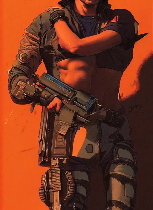 Image similar to cyberpunk jujitsu mercenary. portrait by mœbius and will eisner and gil elvgren and pixar. realistic proportions. cyberpunk 2 0 7 7, apex, blade runner 2 0 4 9 concept art. cel shading. attractive face. thick lines.