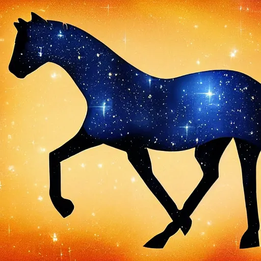 Image similar to horse in space digital art