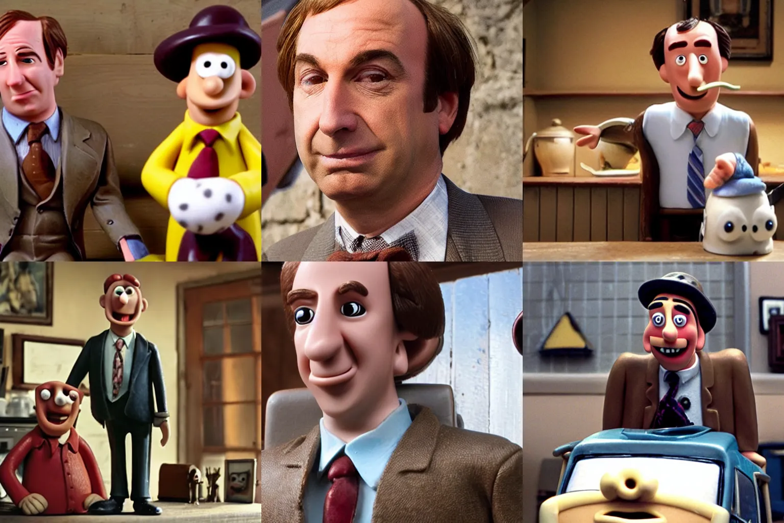 Prompt: Saul Goodman in Wallace and Gromit