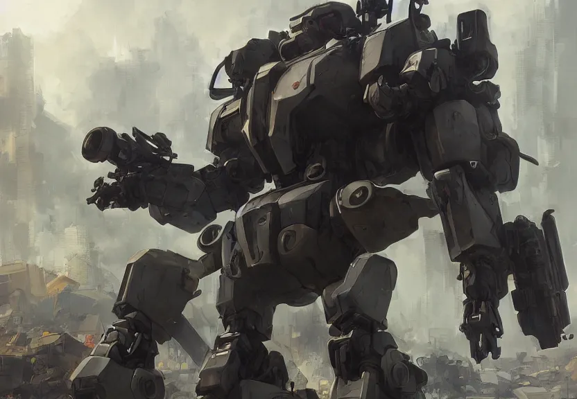 Image similar to Swat mecha in tactical gear with heavy anime armour in a junkyard made by Stanley Artgerm Lau, WLOP, Rossdraws, James Jean, Andrei Riabovitchev, Marc Simonetti, Yoshitaka Amano, ArtStation, CGSociety