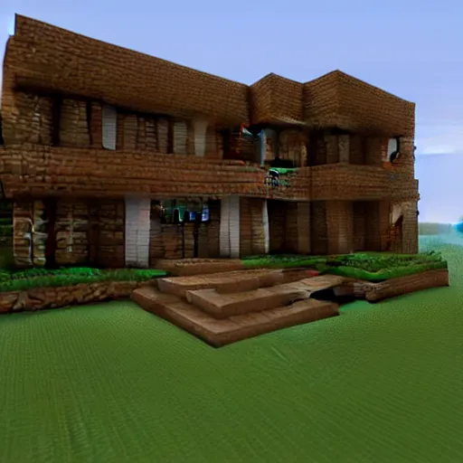 Image similar to minecraft mansion made of flesh