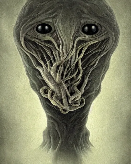 Prompt: a painting of a strange creature with strange eyes all over it's body, by anton semenov
