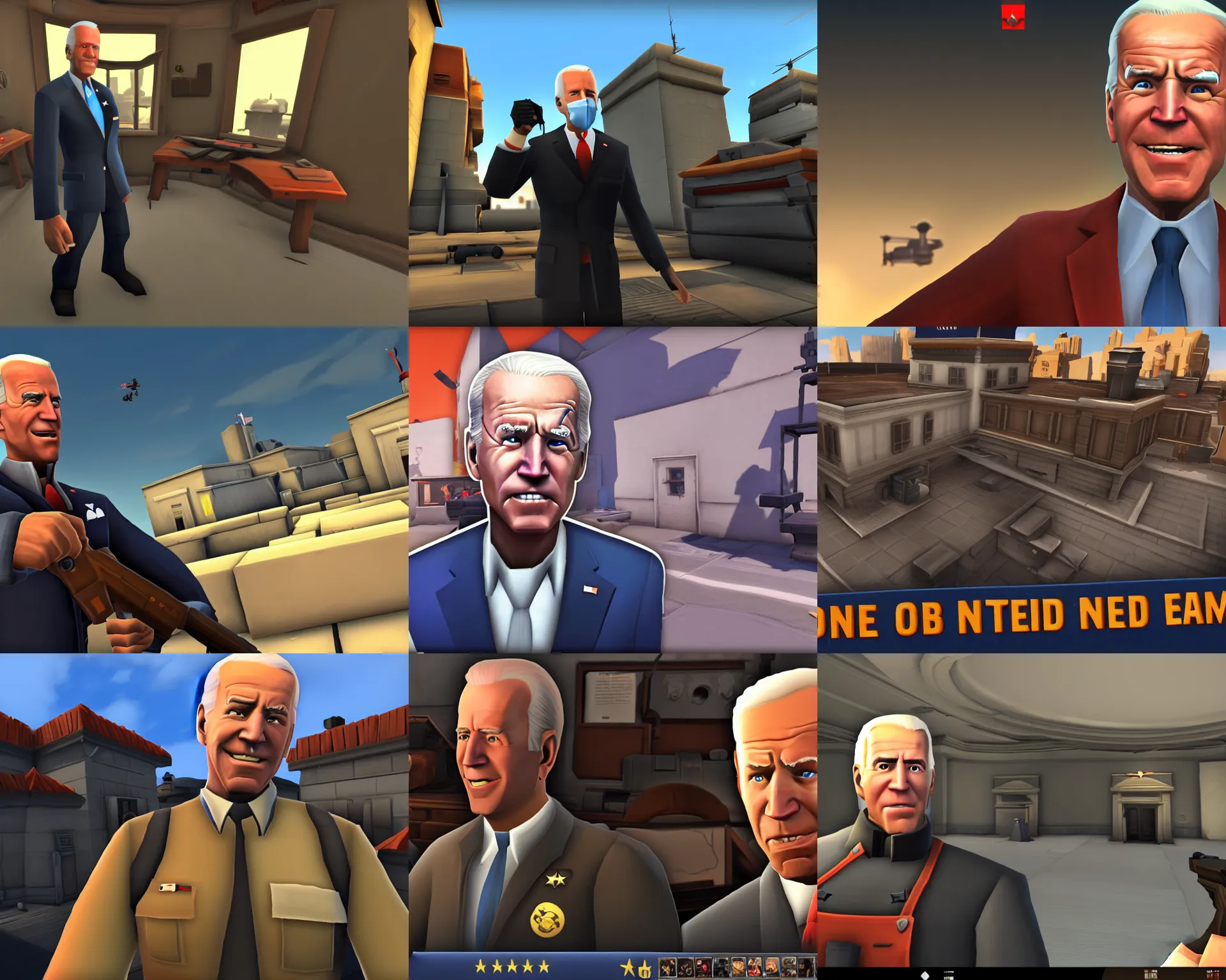 Prompt: joe biden team fortress 2 screenshot