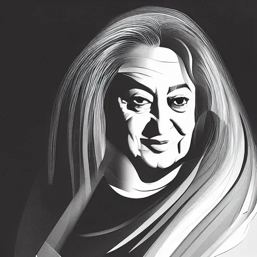 Image similar to portrait of zaha hadid as a beautiful witch