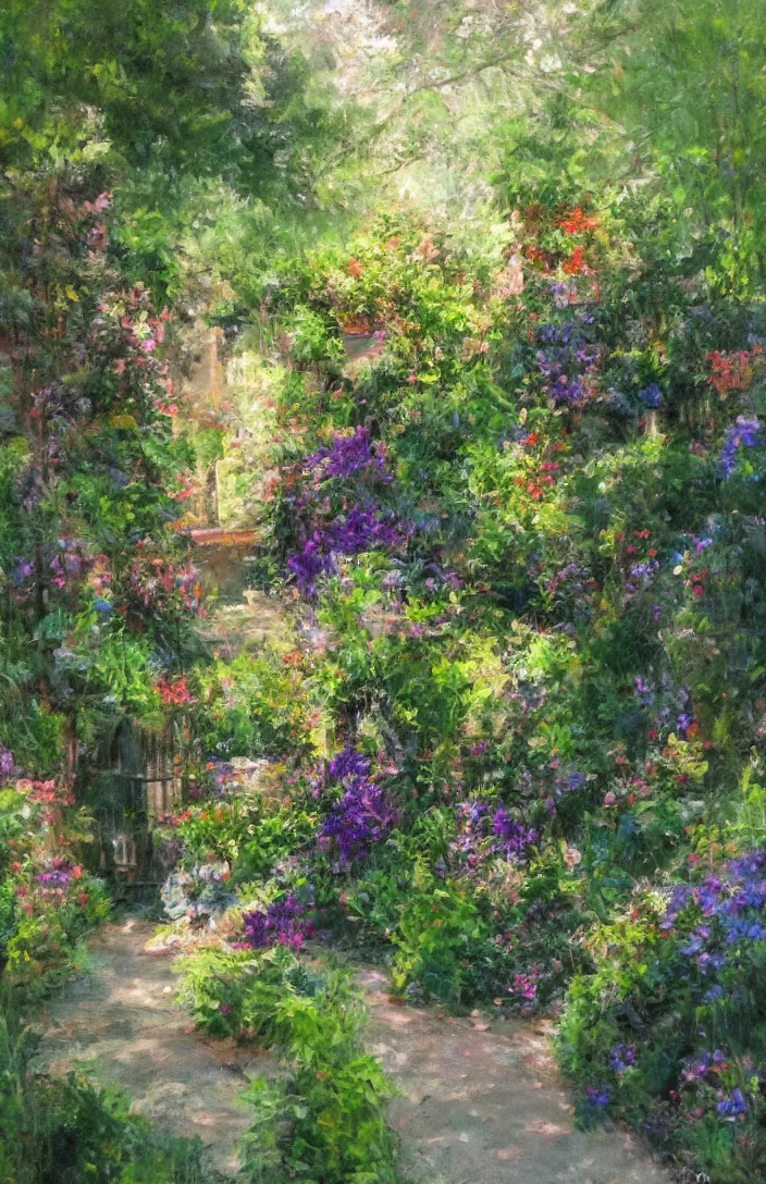 Image similar to an afternoon in the secret garden, light rendering