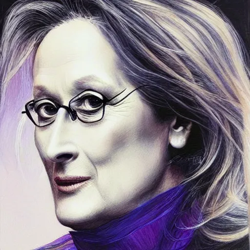 Image similar to “Meryl Streep portrait, Tanya Shatseva”