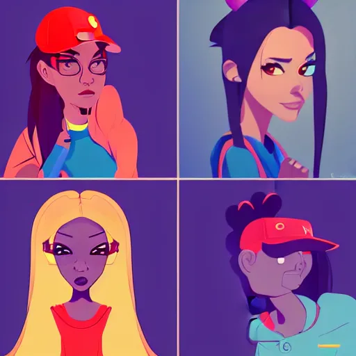 2 d character design, female rapper, vector art, | Stable Diffusion ...