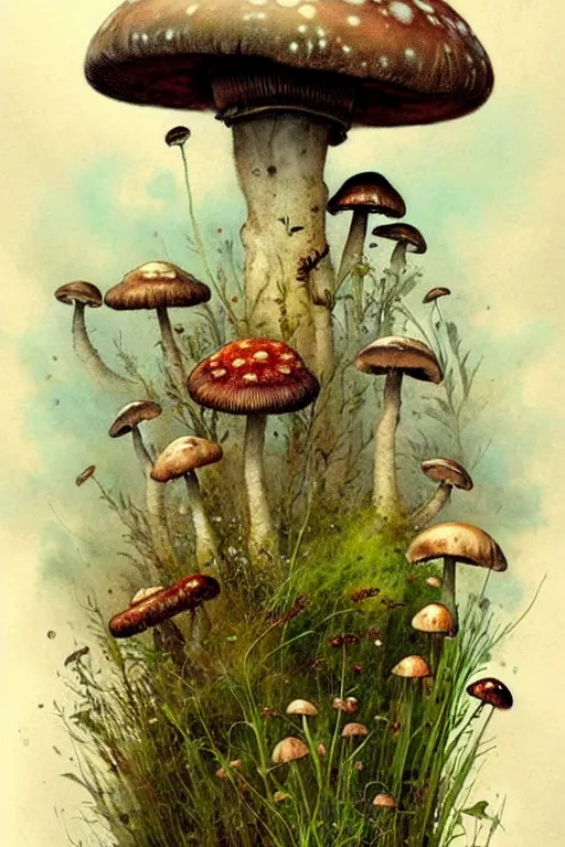 Prompt: ( ( ( ( ( 1 9 5 0 s retro future mushrooms, flowers grass moss. muted colors. childrens layout, ) ) ) ) ) by jean - baptiste monge,!!!!!!!!!!!!!!!!!!!!!!!!!