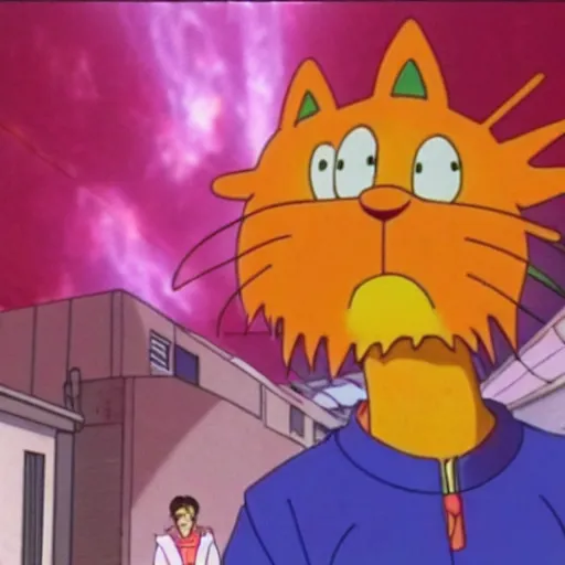 Image similar to garfield third impact in neon genesis evangelion, anime