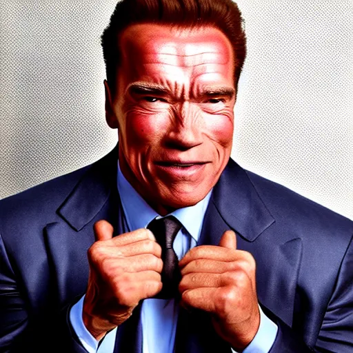 Image similar to Arnold Schwarzenegger as a thin man, 8k, studio photo, studio lighting