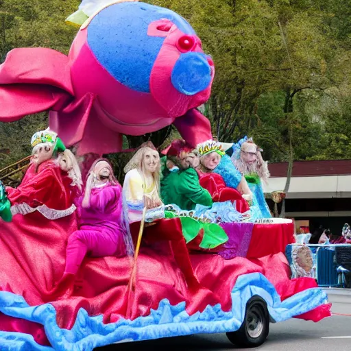 Image similar to billie eilish as a macy's day parade float